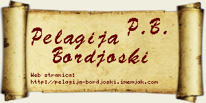 Pelagija Borđoški vizit kartica